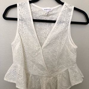 BCBG Eyelet White Top